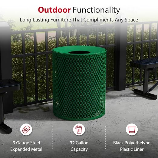 Leisure Craft Heavy-Duty 32 Gallon Receptacle, Liner Included, Made - Image 3