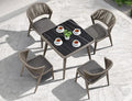 PURPLE LEAF 5 Pieces Outdoor Dining Set All-Weather Wicker Outdoor Patio by PURPLELEAF