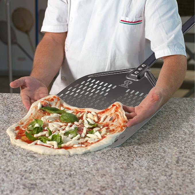 Pizza Turning Peel 9 Inch Perforated Pizza Peel and Pizza Brush Ash Rake 4 - Image 3