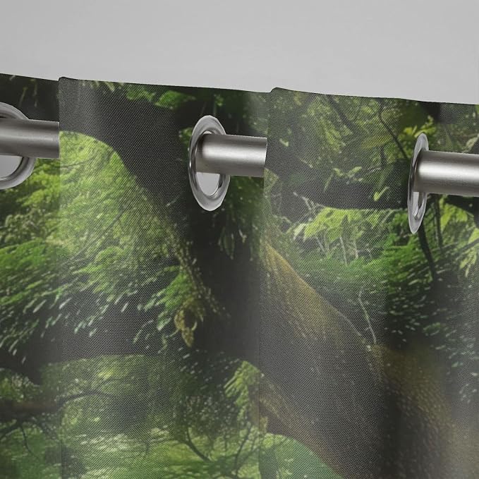 Nature Theme Waterproof Indoor/Outdoor Curtains, Forest Pattern, Waterproof - Image 4