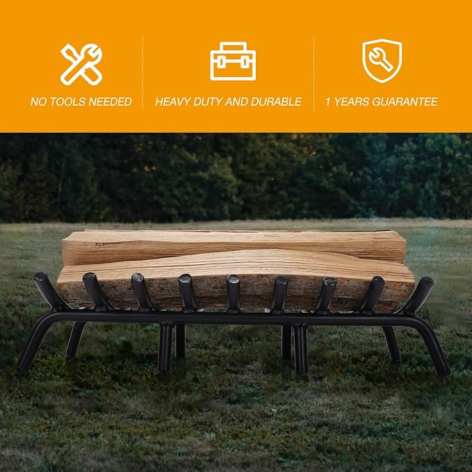 Fire Pit Grate - 23 Inch Fireplace Grate 3/4" Heavy Duty Firewood Stove Log - Image 5