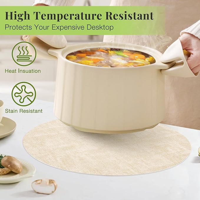 13-Inch Faux Leather Round Placemats Set of 12, Waterproof Anti-Slip Dual Sided - Image 3