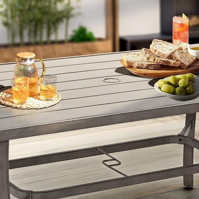 HAPPATIO 7 Piece Patio Dining Set, Aluminum Outdoor Dining Set - Image 5