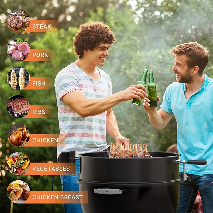 onlyfire Rotisserie Ring Kit for Weber 22-1/2-Inch Charcoal Kettle Grill and - Image 7