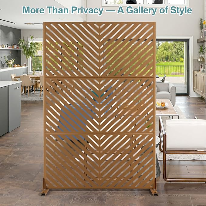 Metal Privacy Screen Outdoor Freestanding Privacy Wall Panels and Decorative - Image 7