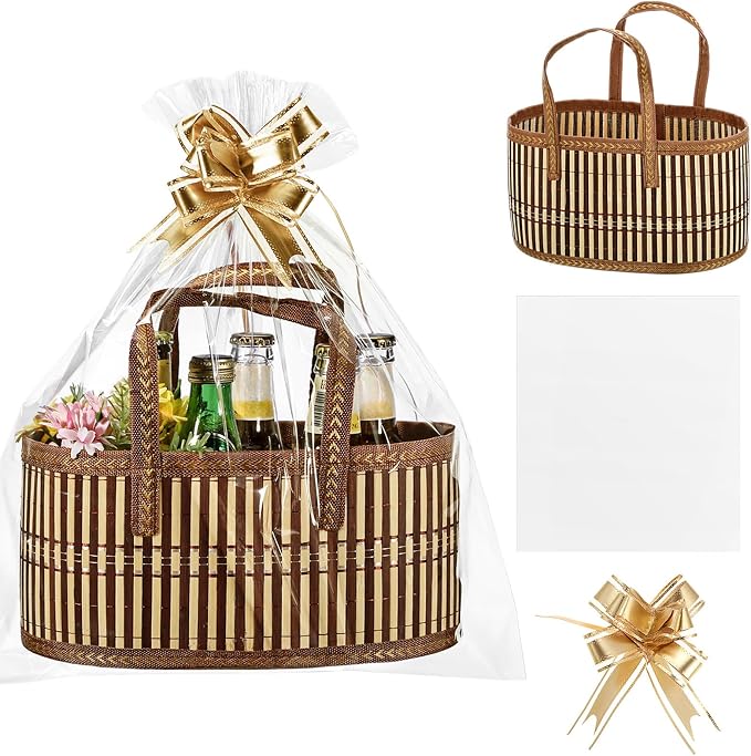 Reallnaive Baskets for Gifts Empty Sturdy Woven Bamboo Gift Basket by Unknown