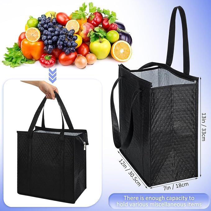 10 Pack Large Insulated Grocery Bags Reusable Shopping Bags - Image 2