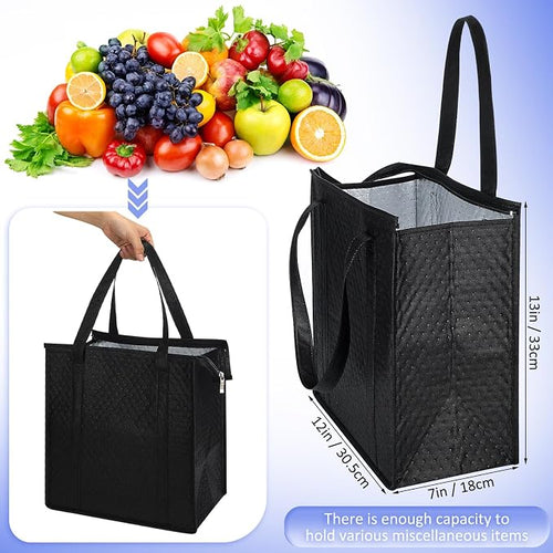 10 Pack Large Insulated Grocery Bags Reusable Shopping Bags - Image 2