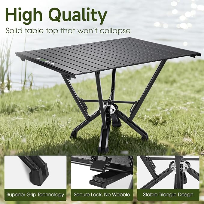 Folding Camping Table — Stable Roll-Up Aluminum Design, Solid Support Structure - Image 3