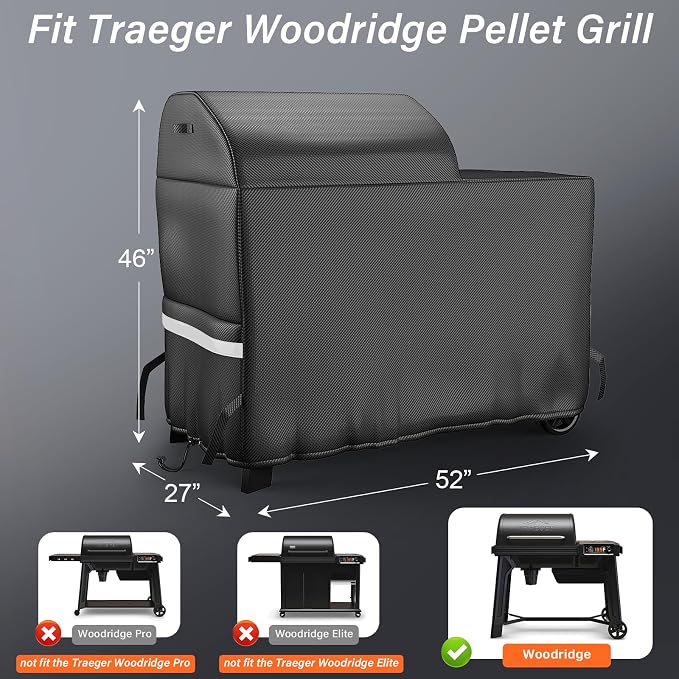 Grill Cover for Traeger Grills Woodridge Electric Wood Pellet Grill and Smoker - Image 2