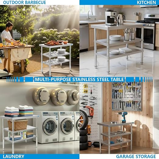Stainless Steel Table Commercial Stainless Steel Prep Table 18 x 30 Inch - Image 7