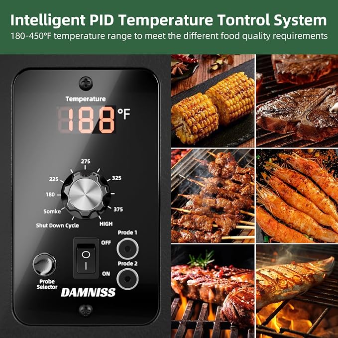 Pellet Grill Smoker 8 In 1 Outdoor Wood Electric Pellet BBQ Grill - Image 4