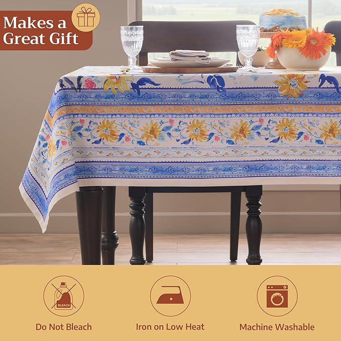 Maison d'Hermine Table Cloth Rectangle Table 100% Cotton Tablecloth - Image 5