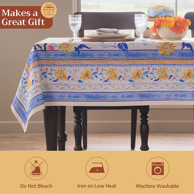 Maison d'Hermine Table Cloth Rectangle Table 100% Cotton Tablecloth - Image 5
