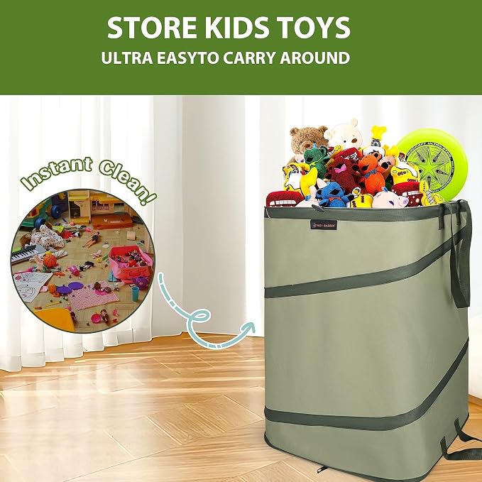 YUDI & GARDEN 46 Gallon Square Collapsible Yard Waste Containers, Collapsible - Image 9