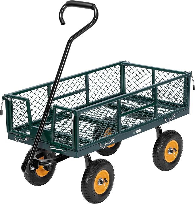 VIVOHOME Heavy Duty 550 Lbs Capacity Mesh Steel Garden Cart Folding Utility by VIVOHOME