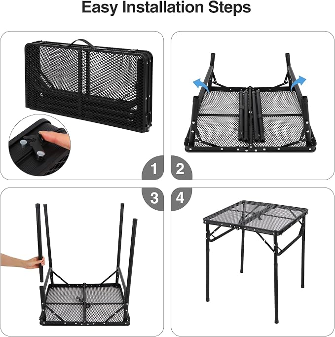 RedSwing Portable Grill Table for Outside, Aluminum Square Folding Grill Stand - Image 6