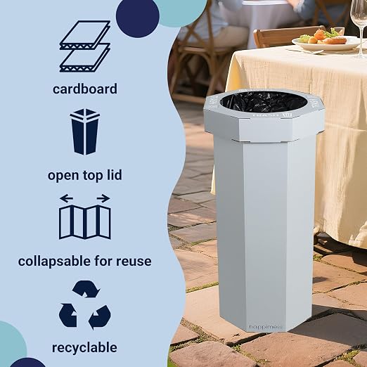 Eyely MPH1300C-SET2 Sal 25-Gallon Disposable Corrugated Cardboard Event Trash - Image 2