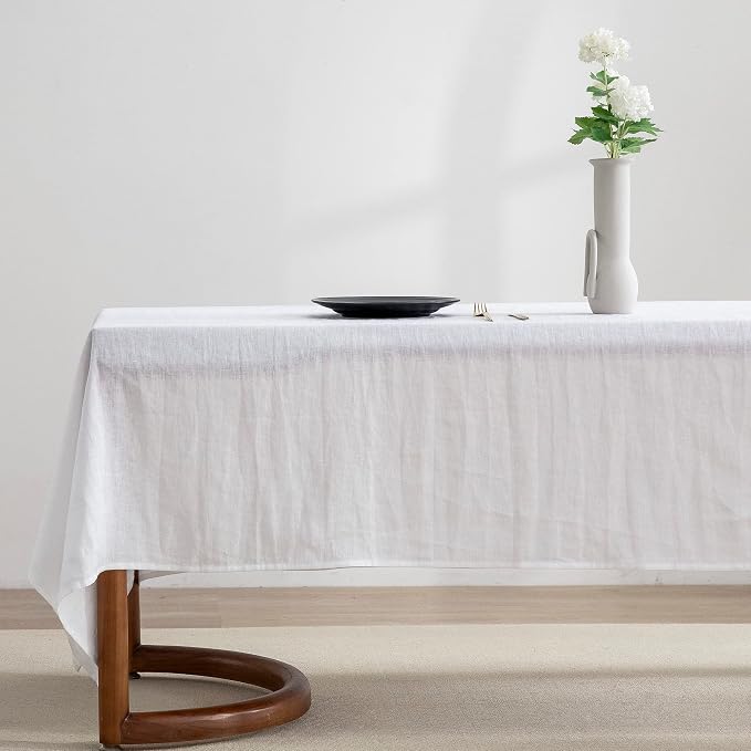 EVERLY 100% Pure Linen Rectangle Tablecloths 60x84Inches by EVERLY