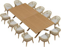 PURPLE LEAF 14 Pieces Outdoor Dining Set All-Weather PE Rattan Outdoor Patio by PURPLELEAF