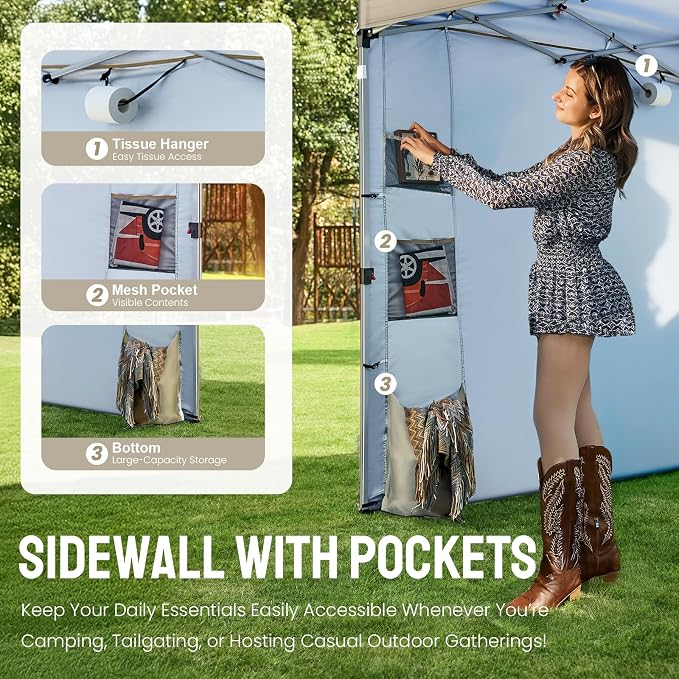 CROWN SHADES Canopy Tent 10x10 Pop Up Canopy Outdoor Shade - Image 4