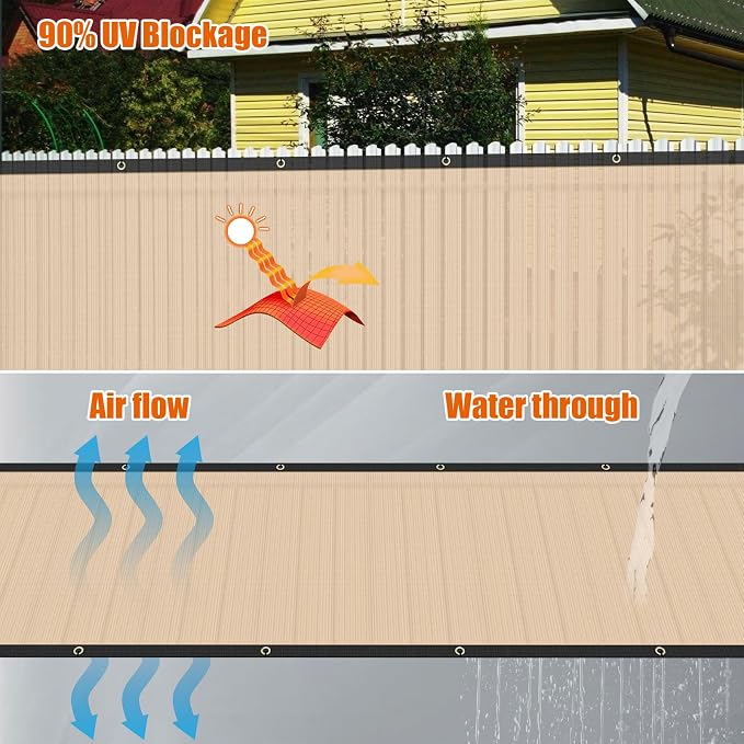 AYOHA 4' x 85' Privacy Fence Screen Fabric Mesh Shade Net Cover, Heavy Duty 160 - Image 3