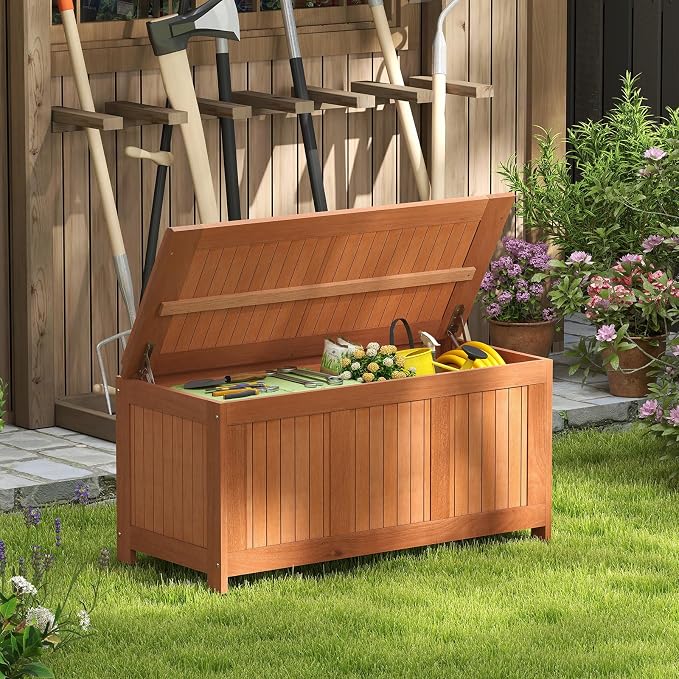 HAPPYGRILL Outdoor Wood Deck Box - Image 3