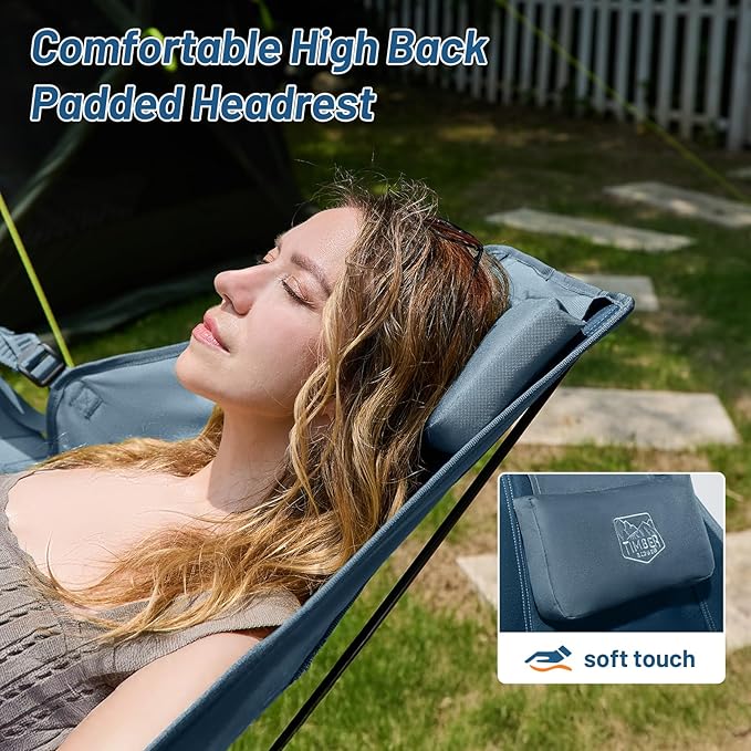 Folding Hammock Chair for Camping in Blue, Alloy Steel, Medium