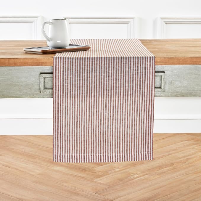 Solino Home Linen Striped Table Runner 36 Inches by SolinoHome