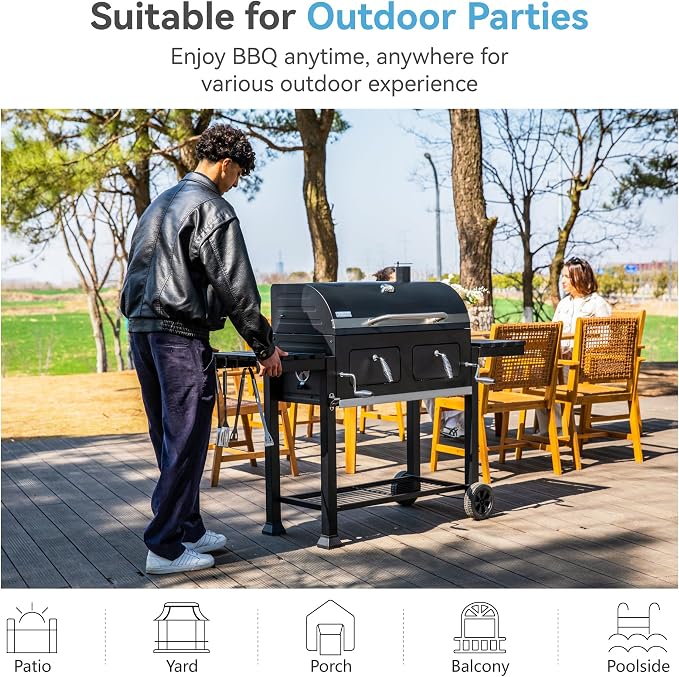 GREEN PARTY Barrel Charcoal Grill - Image 9