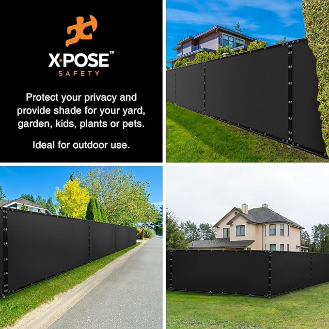 Xpose Safety Privacy Fence Screen 6’ x 50’ – Heavy Duty Black Mesh - Image 7