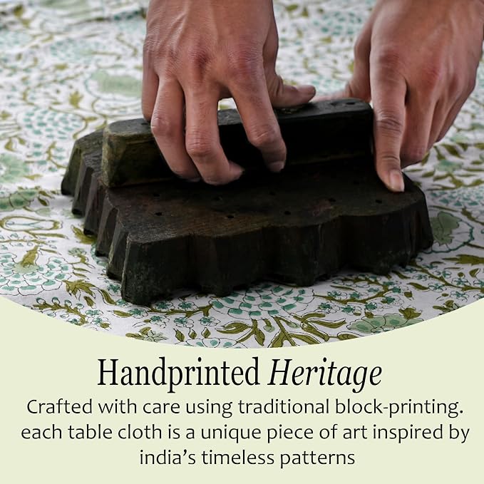 CPC Cotton Tablecloth 80x120 Inch Rectangle Indian Block Print Tablecloth- - Image 5