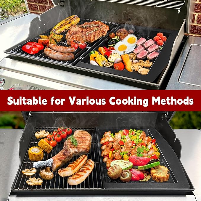 GasSaf 7599 Cast Iron Griddle for Weber Genesis II 300/600, Flat Top Grill Pan - Image 6
