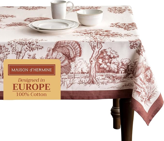 Maison d' Hermine Table Cloth Rectangle Table 100% Cotton 54 x 72 Inches Fall by MaisondHermine