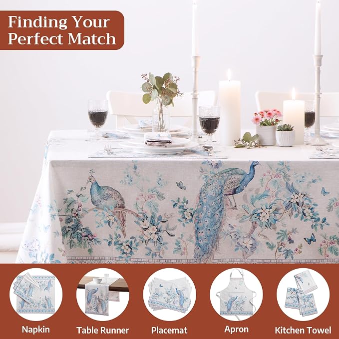 Maison d' Hermine Premium Table Cloth Rectangle Table 100% Combed Cotton 108 x - Image 7
