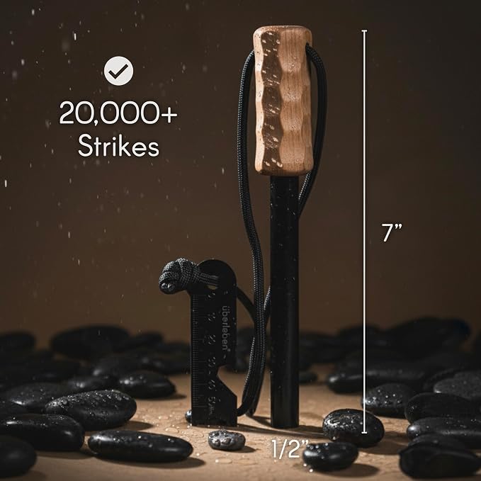 Überleben | Kräftig PRO Ferro Rod Fire Starter Survival Tool – Up to 20 - Image 3