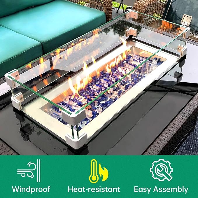 Fire Pit Wind Guard, Thick Glass and Easy Installation - Image 6
