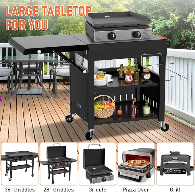 Outdoor Grill Table Cart for Blackstone 28"/36" Omnivore Griddle, Home BBQ - Image 4
