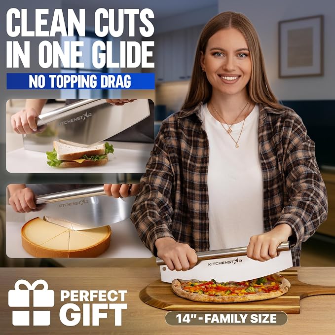 KitchenStar 14-Inch Pizza Cutter Rocker Blade - Image 2