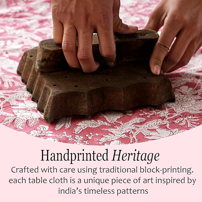CPC Tablecloth 100% Cotton 60x60 Inch Indian Block Print Square Table Cover - Image 5
