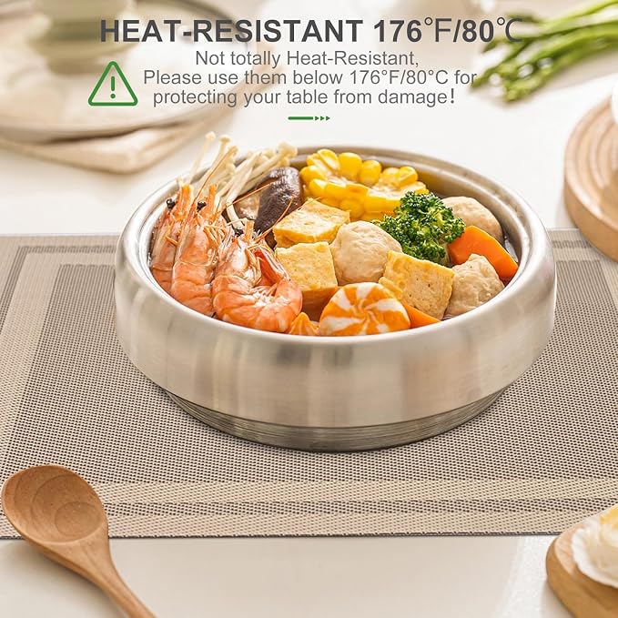 BETEAM Placemats Set of 8, Woven Vinyl Placemat - Image 4