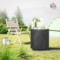 Side Table Cooler, 2.6 Gal Stainless Ice Bucket, Gray Concrete