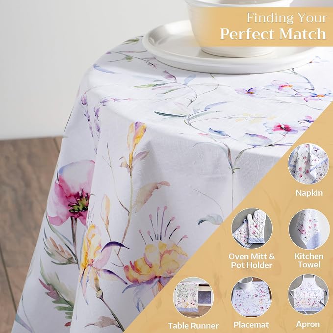 Maison d' Hermine Table Cloth Round Table 100% Cotton 63 Inches Tablecloth - Image 5