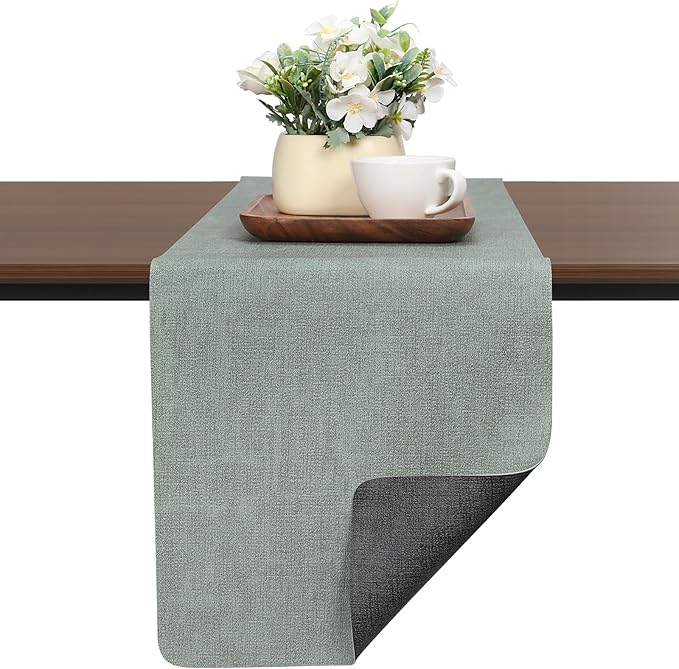 Table Runners 72 Inches Long, Dual-Sided Faux Leather Farmhouse Table Runner by Chitomars