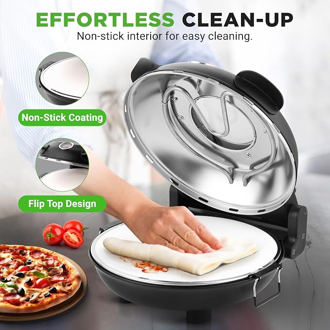 NutriChef Electric Pizza Oven | 1200W Countertop Pizza Maker - Image 6