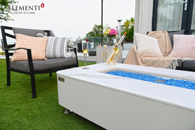 Elementi+ | Bundle Athens Gas Fire Pit | Concrete Body & Marble Porcelain Top | - Image 4