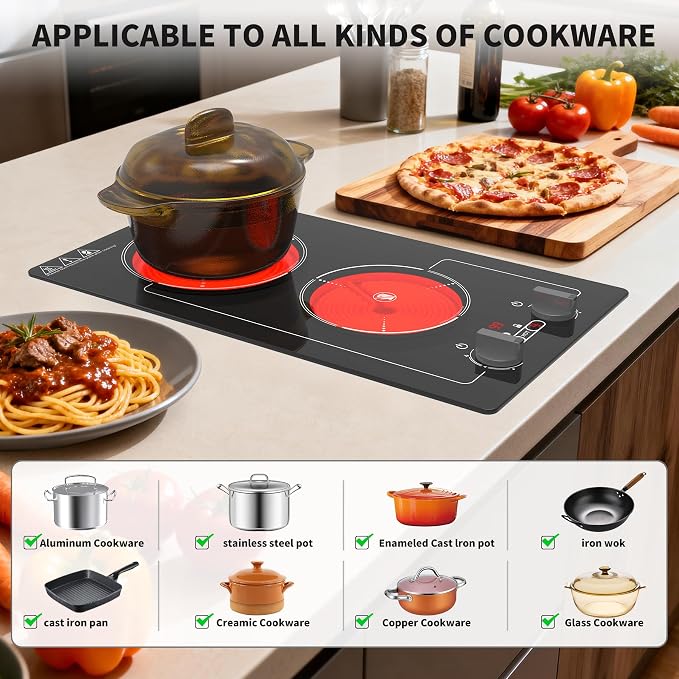 Electric Cooktop, 110V 2100W Stove top, 9 Power Levels, Kids Lock & Timer - Image 4