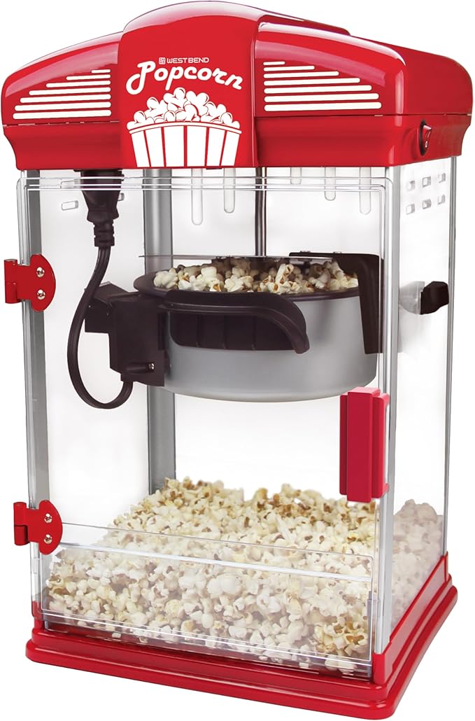 West Bend Stir Crazy Movie Theater Popcorn Popper, Gourmet Popcorn Maker Machine by WestBend