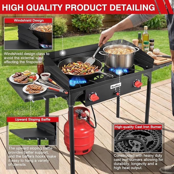 Bestfire 2 Burner Camping Stove - Image 5