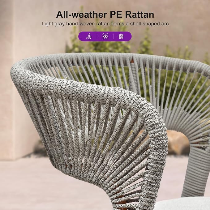 PURPLE LEAF Patio Dining Set for 6 Furniture Set Aluminum Rattan Wicker Patio - Image 2